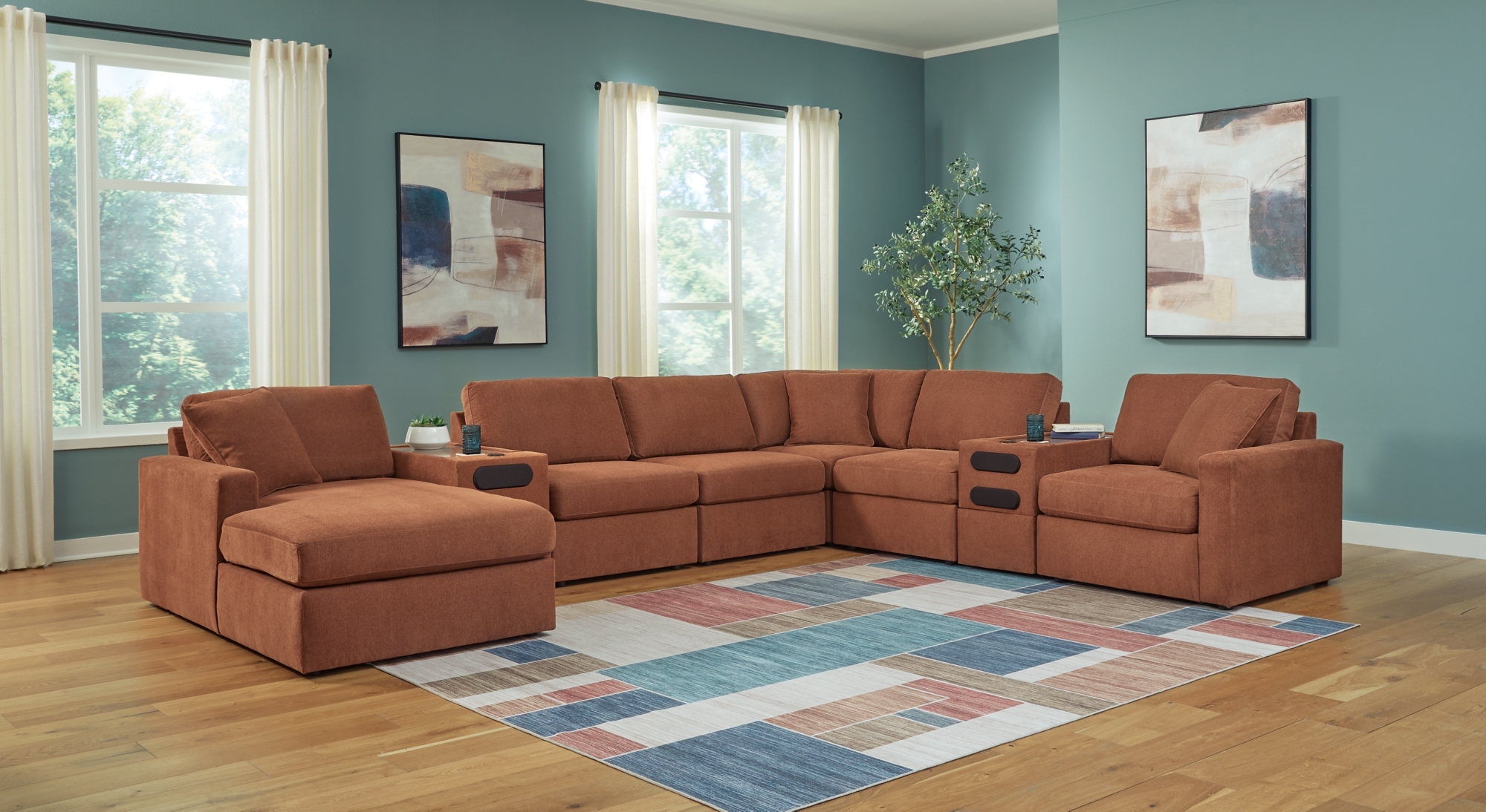 Signature Design by Ashley Modmax 6-Piece Sectional With Chaise And Ottoman