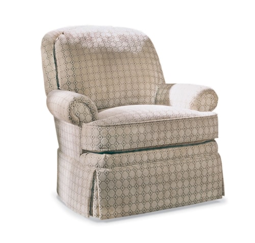 Traditional Swivel Rocker Chair with Rolled Arms