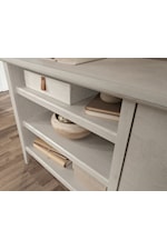 Sauder Larkin Ledge Transitional Two-Drawer Console Table with Open Shelf Storage