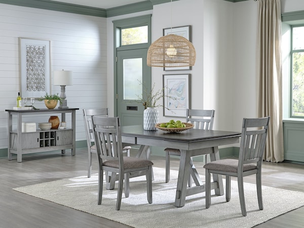 5-Piece Trestle Table Set