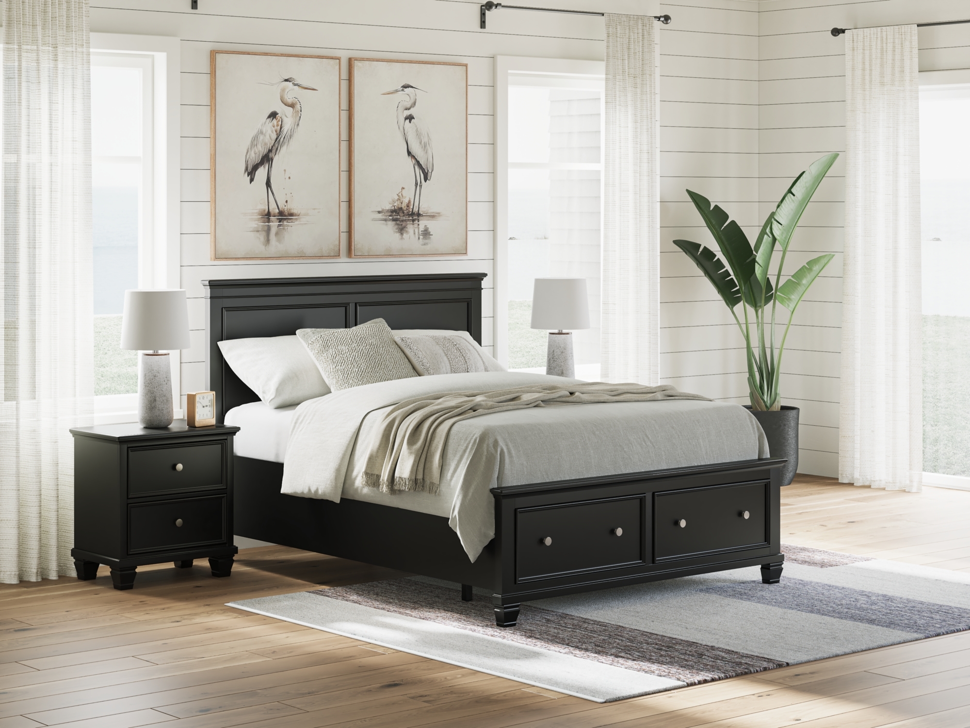 Queen Panel Storage Bed