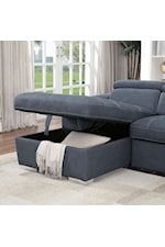 FUSA Patty Contemporary Sectional Sofa with Chaise Storage and Sleeper