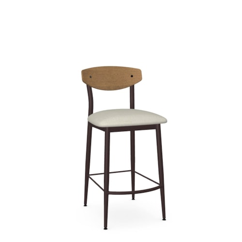 Contemporary Counter Height Stool with Upholstered Seat