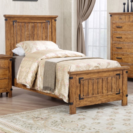 Wood Twin Panel Bed