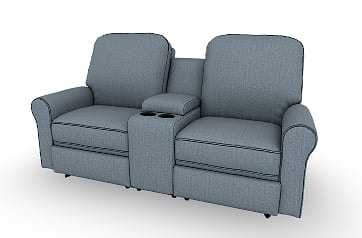 Transitional Power Reclining Space Saver Loveseat with Console
