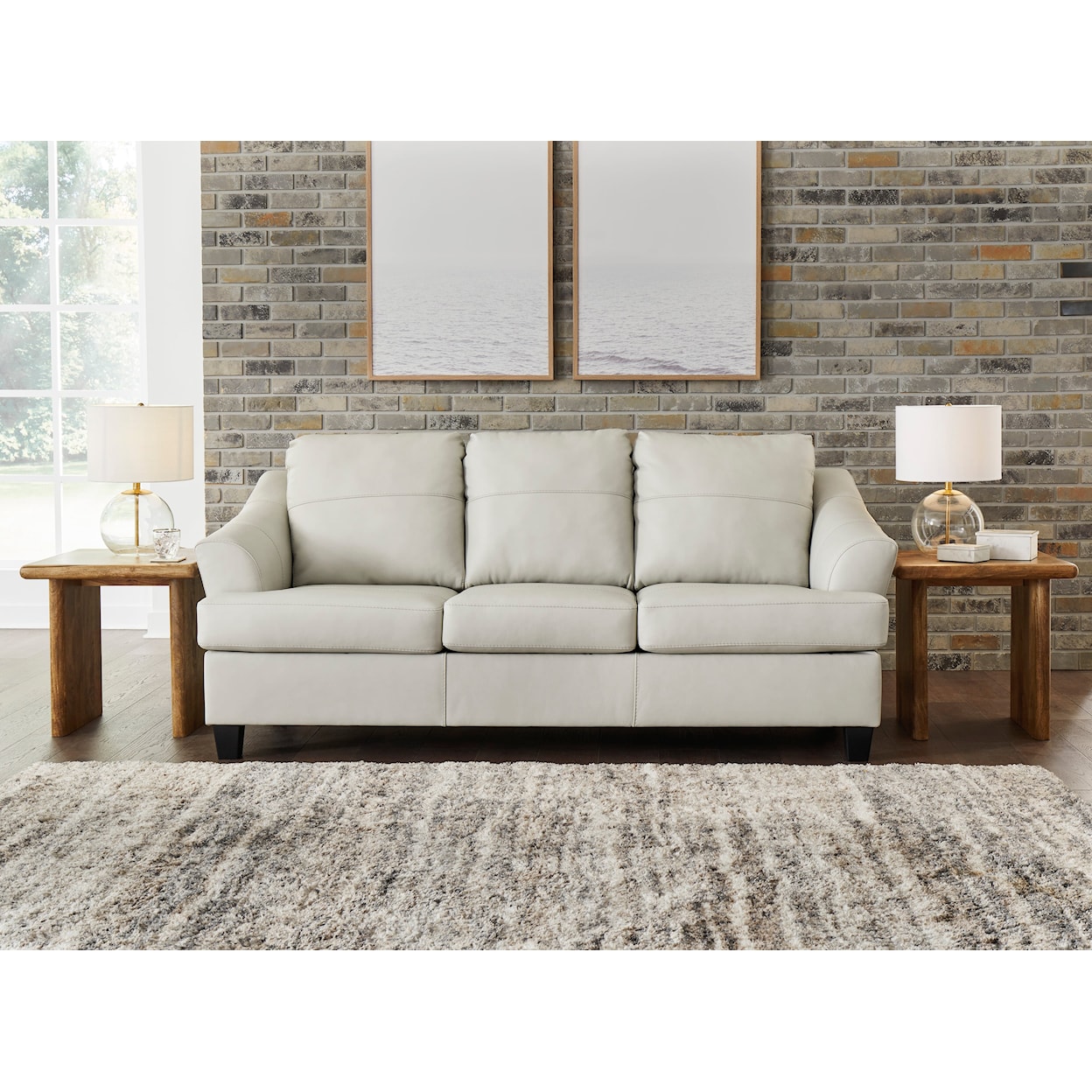 Signature Design by Ashley Genoa Leather Sofa - Coconut