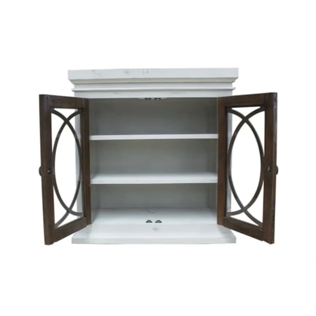 2-Door Console Cabinet w/Wooden Knobs