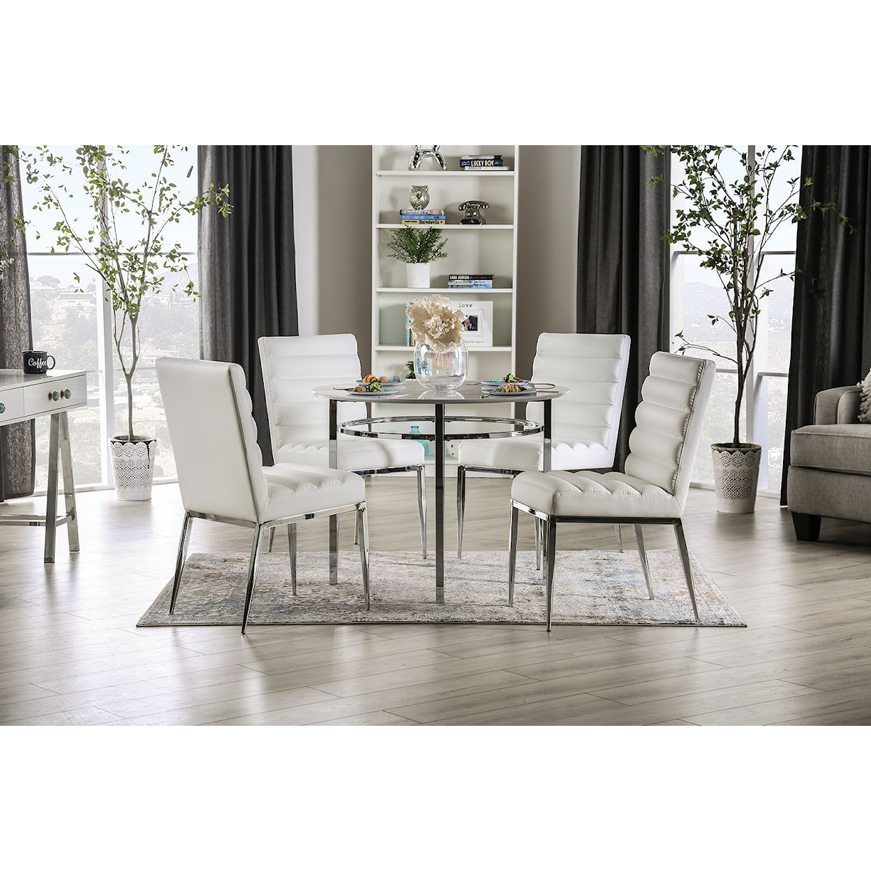 Furniture of America - FOA Serena 5-Piece Dining Table Set