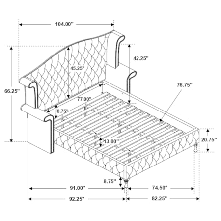 Cal King Wingback Bed