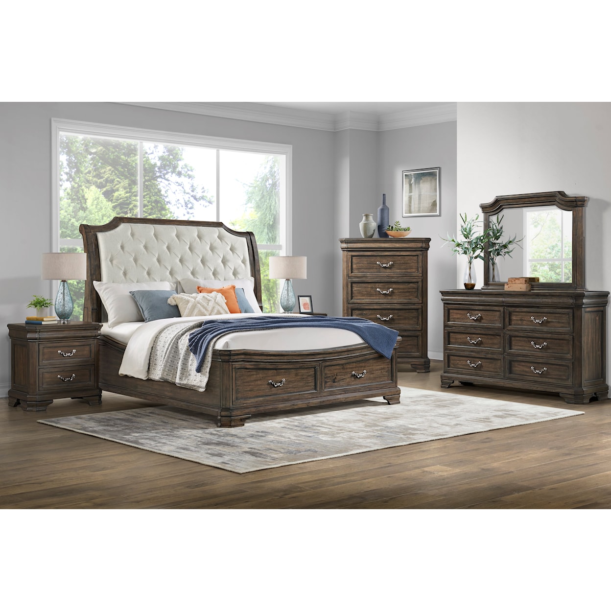 New Classic Lyndhurst Queen Upholstered Bed