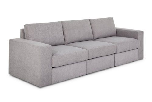 Flex Sofa with Wide Arm - Pebble