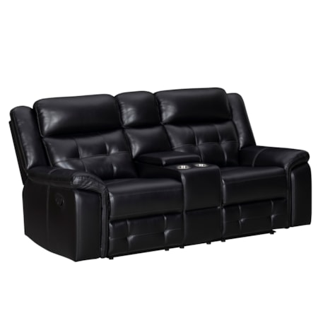 Manual Reclining Console Loveseat