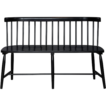 Farmhouse Spindle Back Dining Bench with Nylon Chair Glides