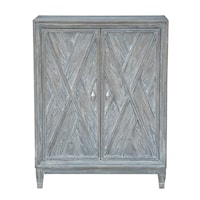 Weathered Grey Wash Transitional Bar Cabinet