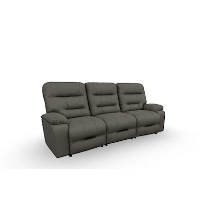 Casual Power Conversation Style Reclining Space Saver Sofa with Power Headrests and USB Ports