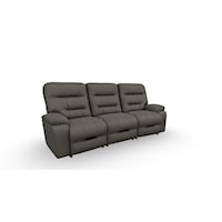 Casual Power Conversation Style Reclining Space Saver Sofa with Power Headrests and USB Ports