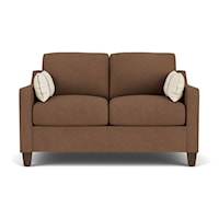 Transitional Loveseat with Throw Pillows