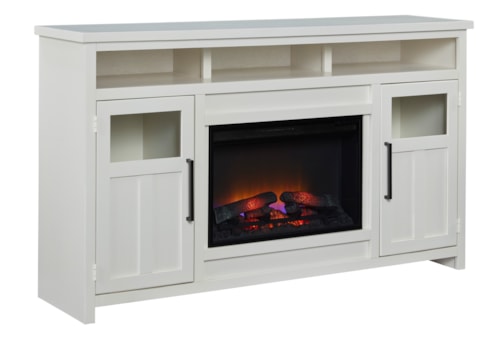 Farmhouse 66" Fireplace Console with Storage