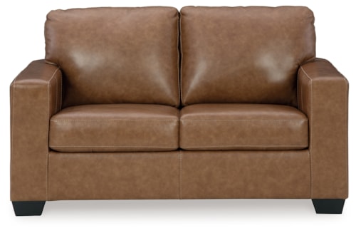 Contemporary Leather Match Loveseat
