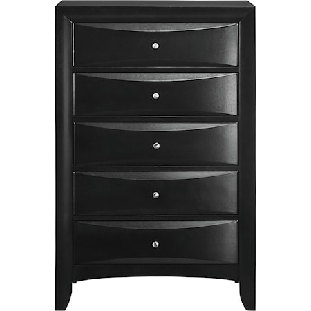 Transitional 5-Drawer Bedroom Chest with Dust Proofing Bottom Drawer