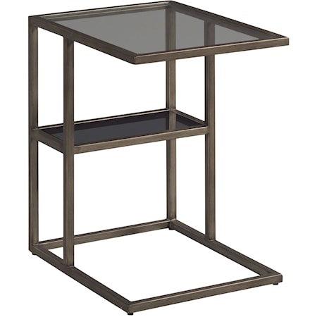 Contemporary Accent Table with Glass Top