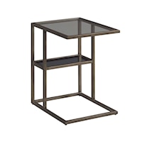 Contemporary Accent Table with Glass Top
