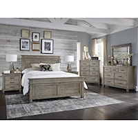 Transitional 5-Piece California King Panel Bedroom Group