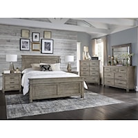 Transitional 5-Piece Queen Panel Bedroom Group