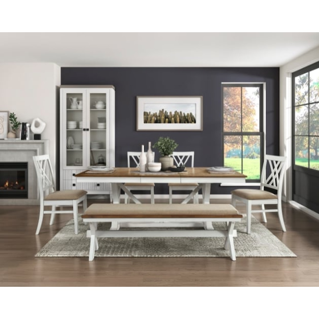 Homelegance Brunson Trestle Dining Table