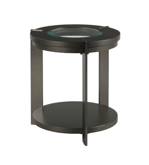 Contemporary Round End Table with Lower Shelf