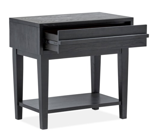 Mid-Century Modern Nighstand with Dual USB Ports