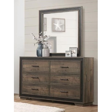 6-Drawer Dresser and Mirror Set