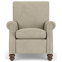 Traditional High Leg Recliner with Rolled Back