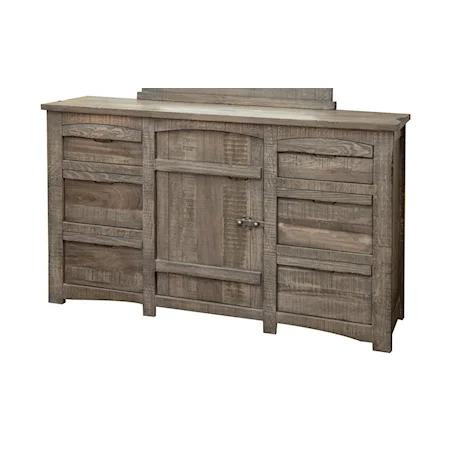 Rustic Dresser with Lined Top Drawer