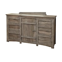 Rustic Dresser with Lined Top Drawer