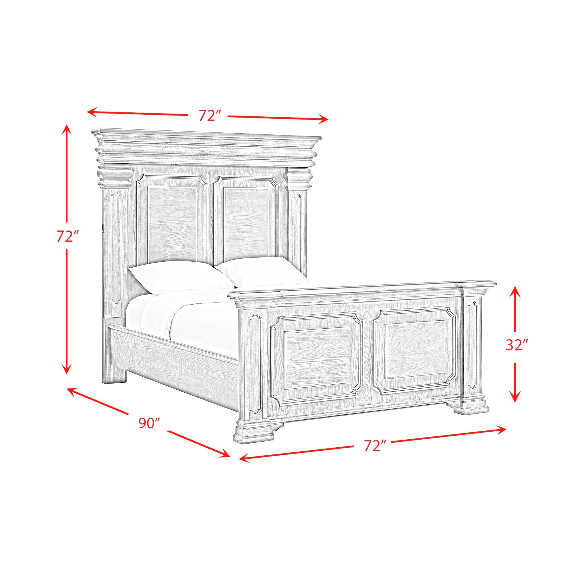 Elements International Kings Court Queen Panel Bed