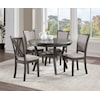 New Classic Amy Transitional 5-Piece Dining Set with 47" Round Table
