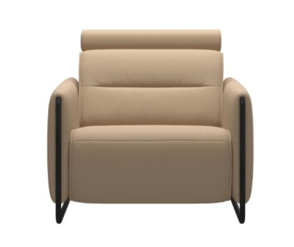 Contemporary Power Reclining Chair with Steel Arms