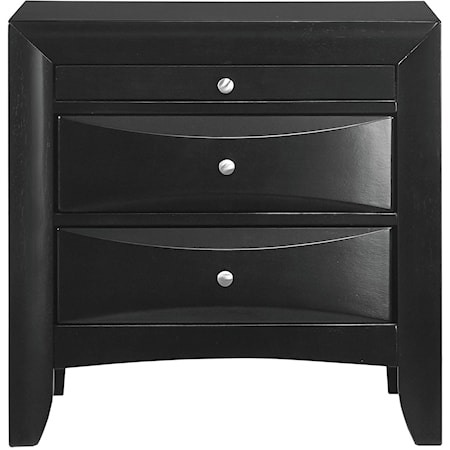 Transitional 2-Drawer Nightstand with Pull-Out Tray