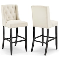 Bar Stool Upholstered Fabric Set of 2