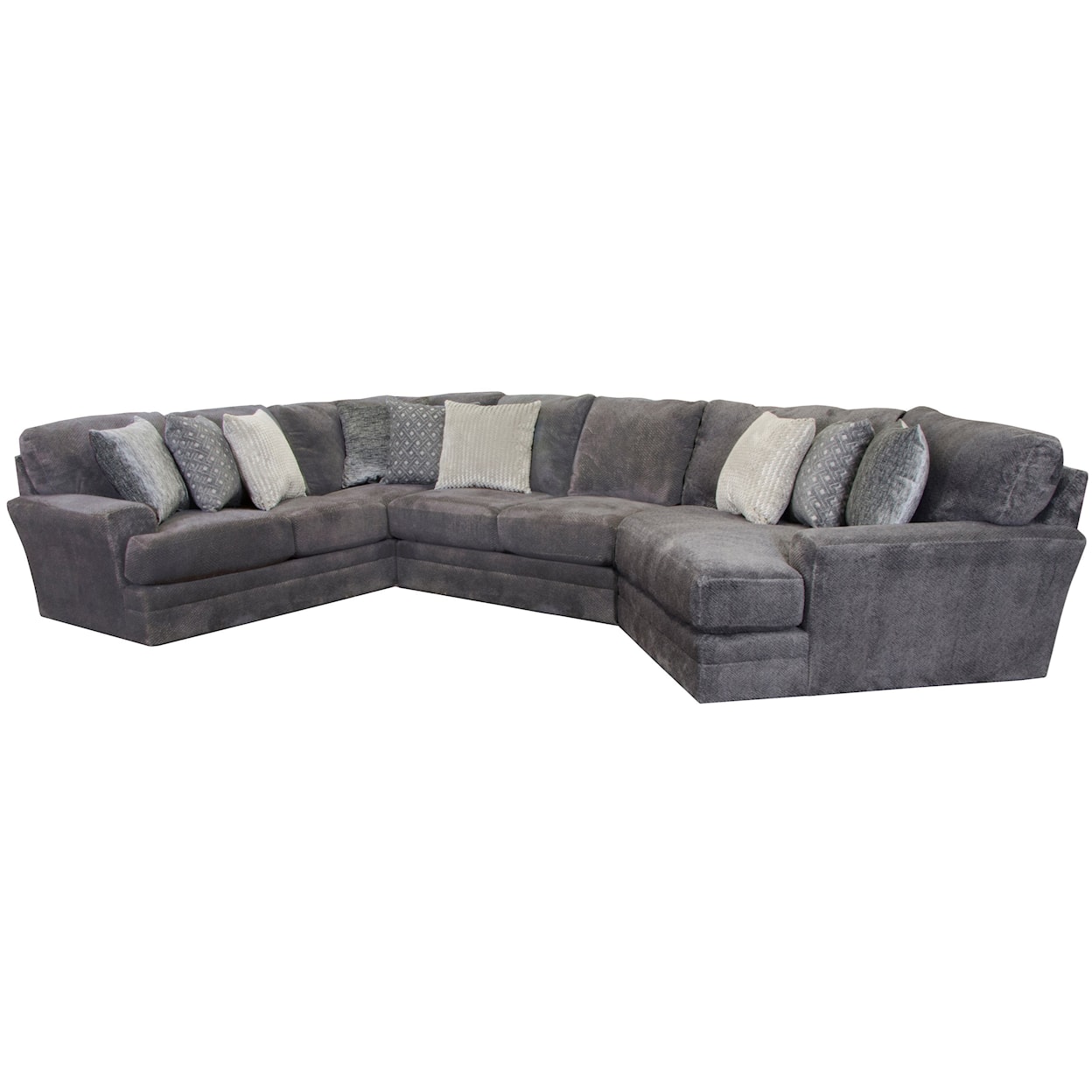 Carolina Furniture 4376 Mammoth 3-Piece Sectional with RSF Piano Wedge