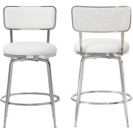 Contemporary Metal Swivel Counter Height Stool
