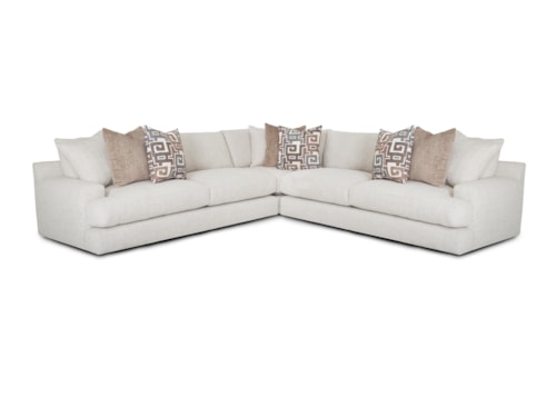 Contemporary 3-Piece Sectional Sofa with Throw Pillows