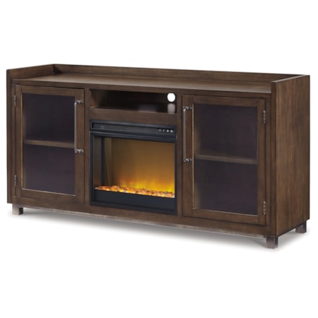 70" TV Stand With Electric Fireplace