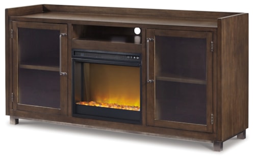 70" TV Stand With Electric Fireplace