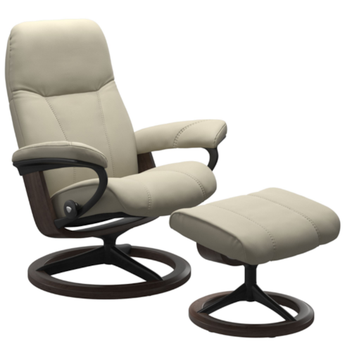 Small Reclining Chair and Ottoman with Signature Base