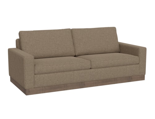 Contemporary Plinth-Base Sofa with Throw Pillows