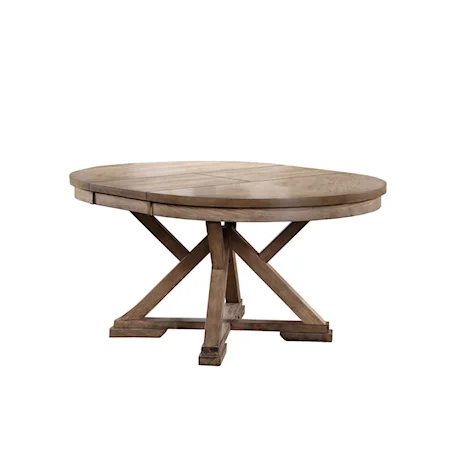 Rustic Round Table with 18" Butterfly Leaf