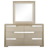 Glam Dresser and Mirror Set with Felt-Lined Top Drawers