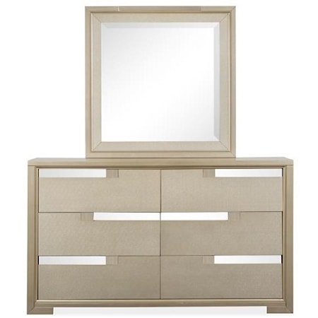 Dresser and Mirror Set